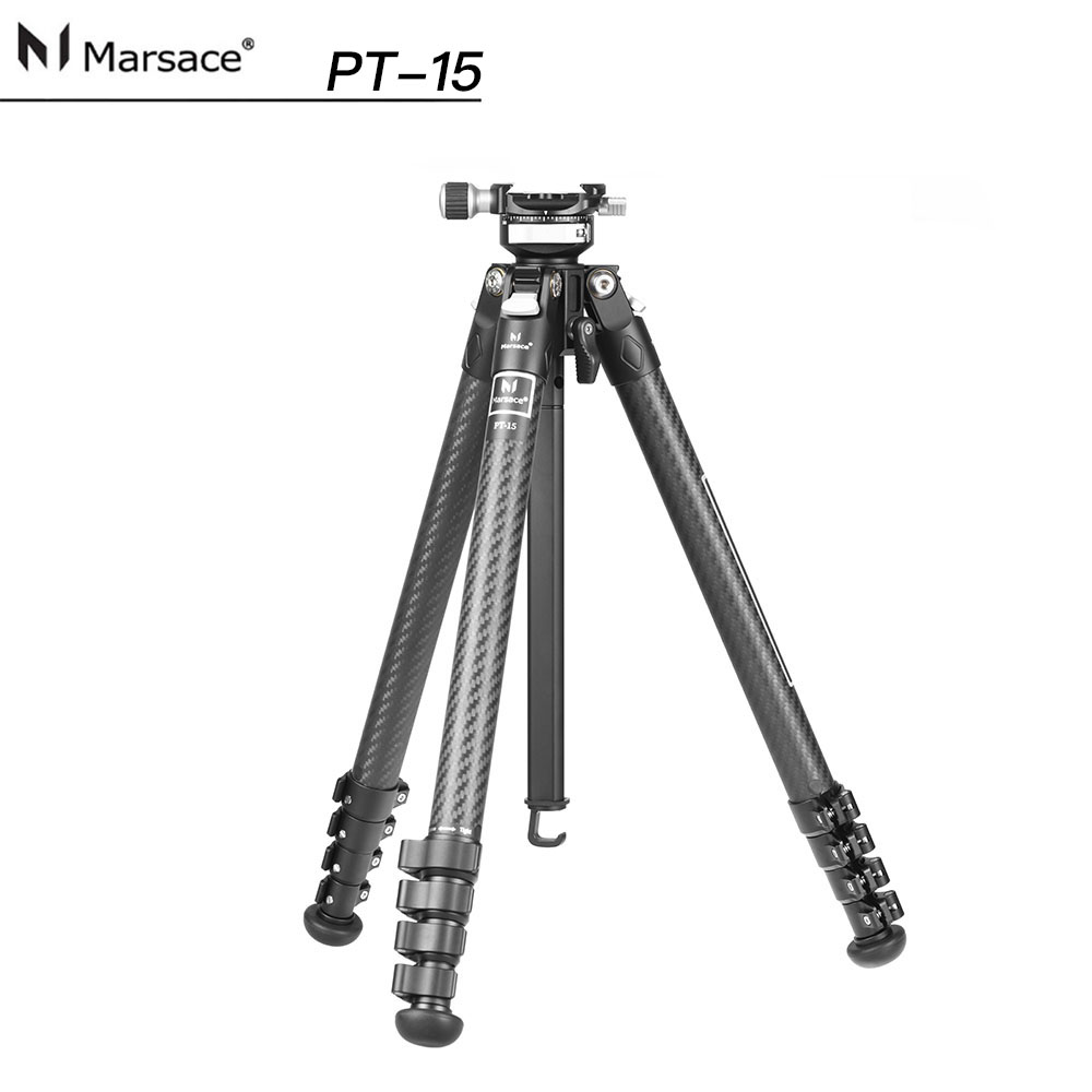 Marsace 瑪瑟士 PT-15 一號五節旅行碳纖維扳扣式三腳架套裝 (總代理公司貨)