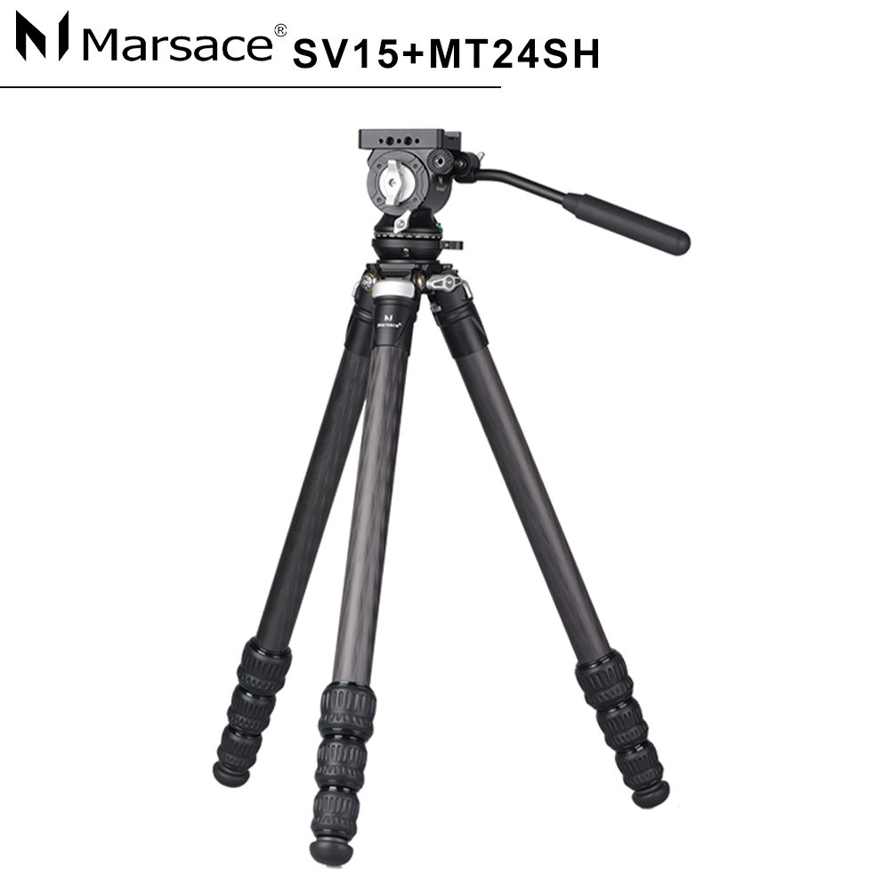 Marsace 瑪瑟士 SV15 / MT24SH 輕量化二號四節碳纖維油壓雲台套組 (總代理公司貨)