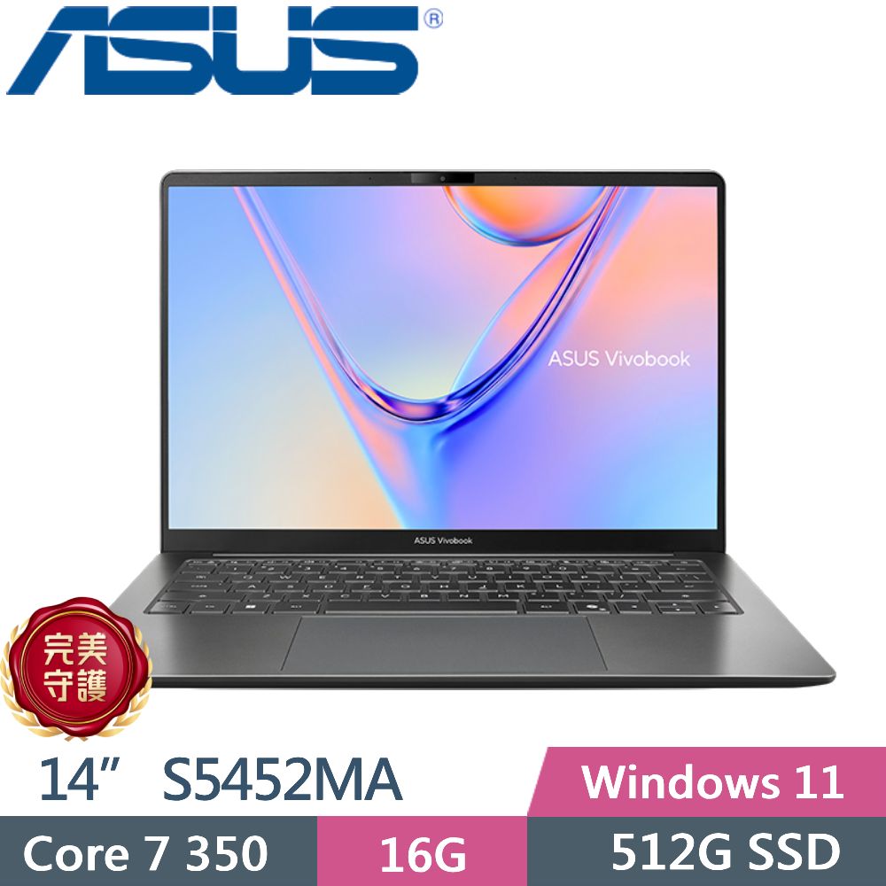 ASUS 華碩 Vivobook S14 S5452MA-0072G350 (Core 7 350/16G/512G PCIe/14/FHD/W11)