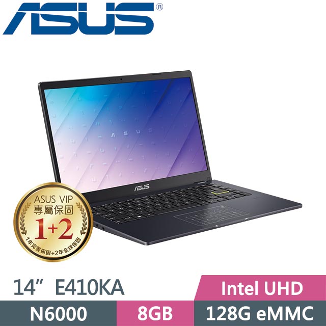 ASUS Vivobook Go 14 E410KA-0321BN6000 夢想藍(N6000/8G/128G eMMC/Win11 S/14吋) 輕薄筆電