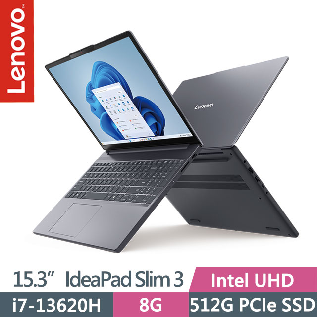 IdeaPad Slim 3 月光灰(i7-13620H/8G/512G SSD/15.3吋WUXGA/W11)效能筆電