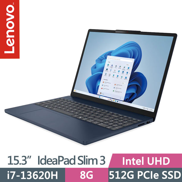 IdeaPad Slim 3 83K100BKTW 宇宙藍(i7-13620H/8G/512G SSD/15.3吋WUXGA/W11)效能筆電