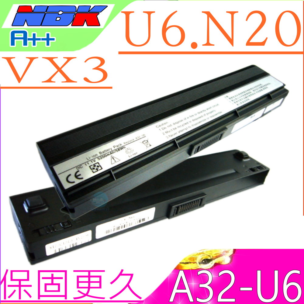 ASUS 華碩 A32-U6 電池適用 N20, U6 , N20A , A32-U6 , A33-U6 U6E,U6EP,U6S,U6SG,U6V U6E-1B,U6E-A1,U6E-X3,U6S-X1 A31-U6,A32-U6,A33-U6