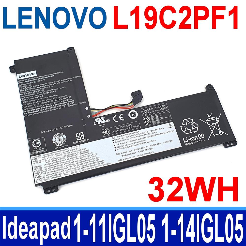 LENOVO 聯想 L19C2PF1 電池 L19L2PF1 L19M2PF1 Ideapad 1-11IGL05 1-14IGL05