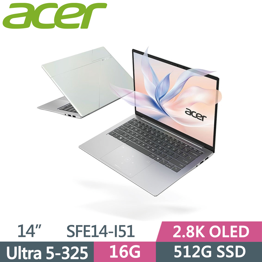 ACER 宏碁 Swift Edge SFE14-I51-53KM 14吋 輕薄筆電 銀(Ultra5-325/16G/512G SSD/W11)