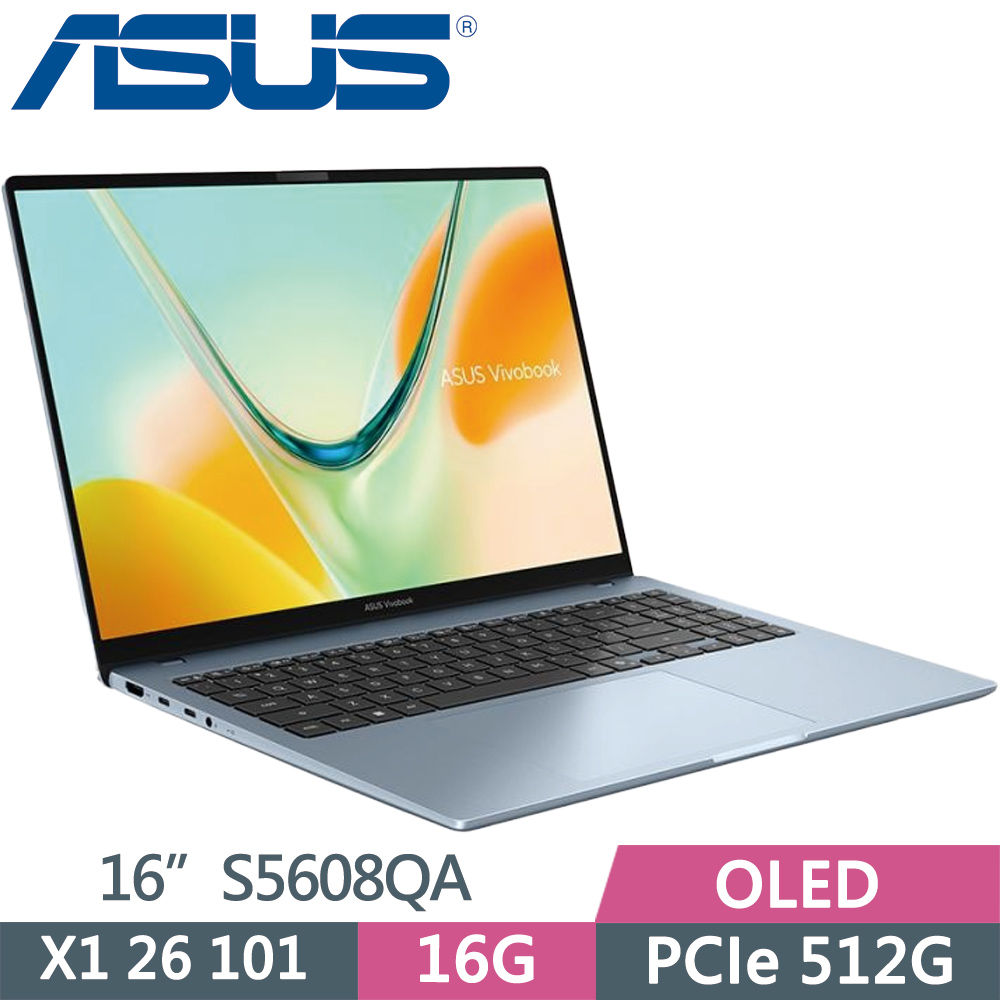 ASUS 華碩 Vivobook S16 S5608QA-0148B26101 藍(X1 26 101/16G/512G/16/W11)