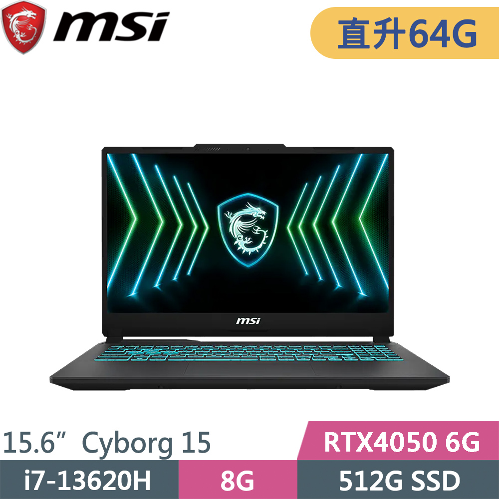 MSI 微星 Cyborg 15 Black Edition A13VE-2468TW-SP6 黑(i7-13620H/32G+32G/512G/RTX4050/W11/15.6)特仕