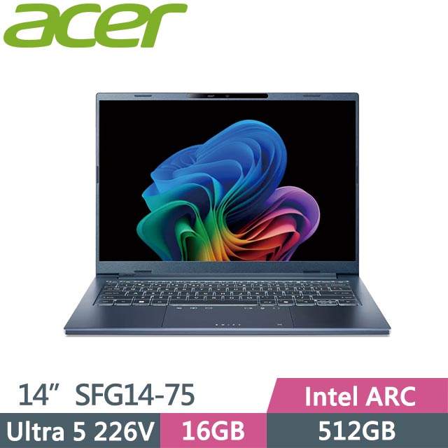 ACER 宏碁 Swift Go SFG14-75-59DG (Ultra 5 226V/16GB/512GB/Win11/14吋) 筆電