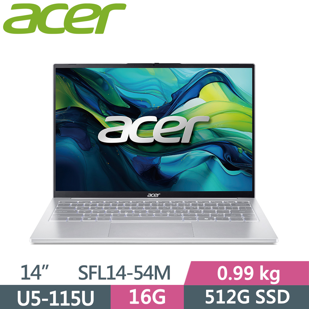 ACER 宏碁Swift Lite 14吋AI筆電(Ultra5-115U/16G/512G/W11/SFL14-54M