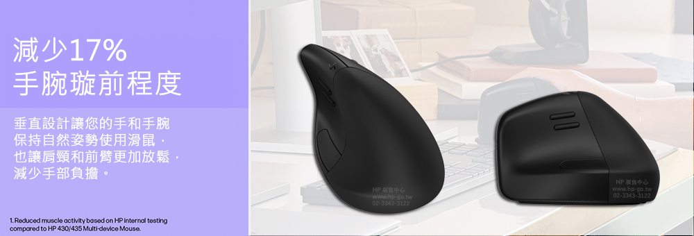 HP 惠普925 Ergonomic Vertical Mouse 人體工學垂直滑鼠/ 6H1A5AA - PChome 24h購物