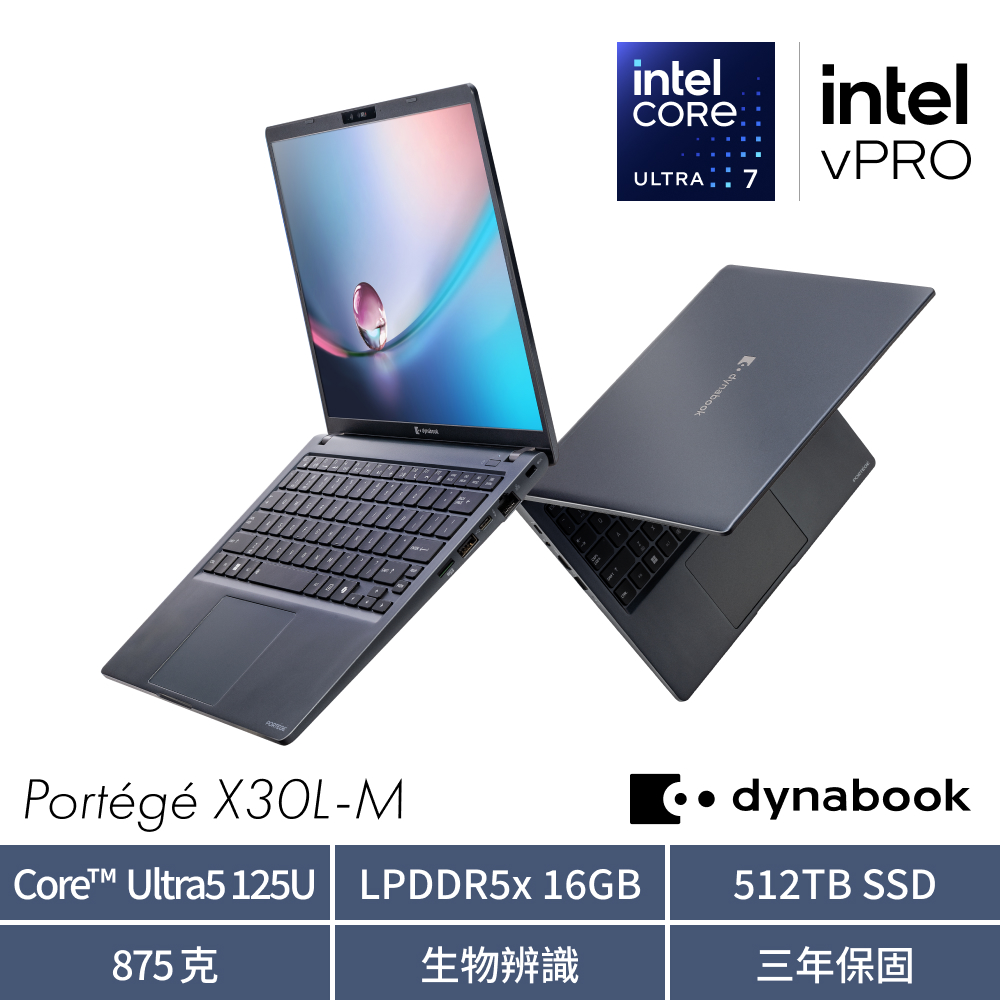 dynabook PORTEGE X30L-M 13吋AI輕薄文書筆電 黑色(Ultra5-125U/16G/512G/WIN11P/PQU10T-028005)