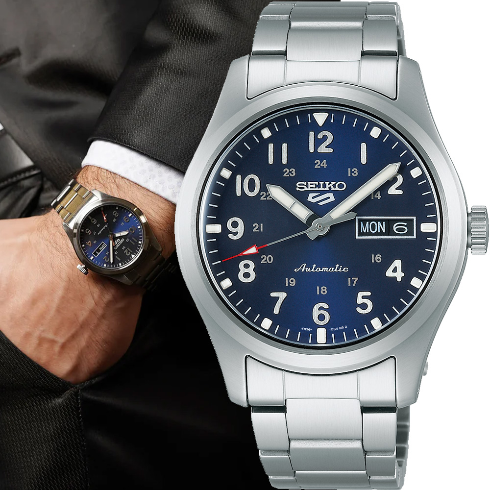 SEIKO 精工 5 Sports 軍風機械錶(4R36-10A0B/SRPG29K1)39.4mm