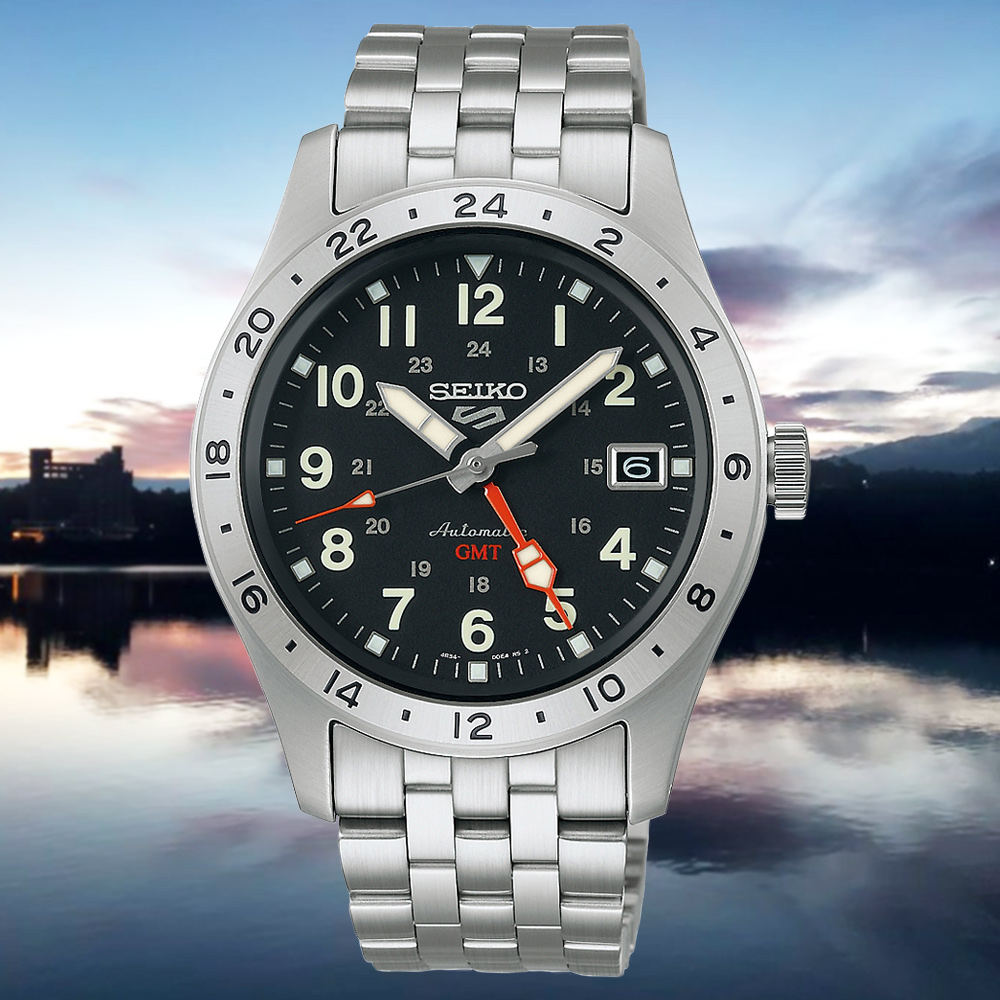 SEIKO 精工 5 Sports Field GMT 五邊形指針機械錶-鋼帶 SSK023K1/4R34-00C0D_SK028 送禮 禮物 推薦