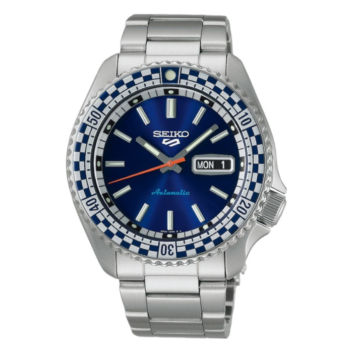 【SEIKO】精工 5 Sports SKX 賽車方格旗機械錶 SRPK65K1@4R36-15Z0B藍/42.5mm