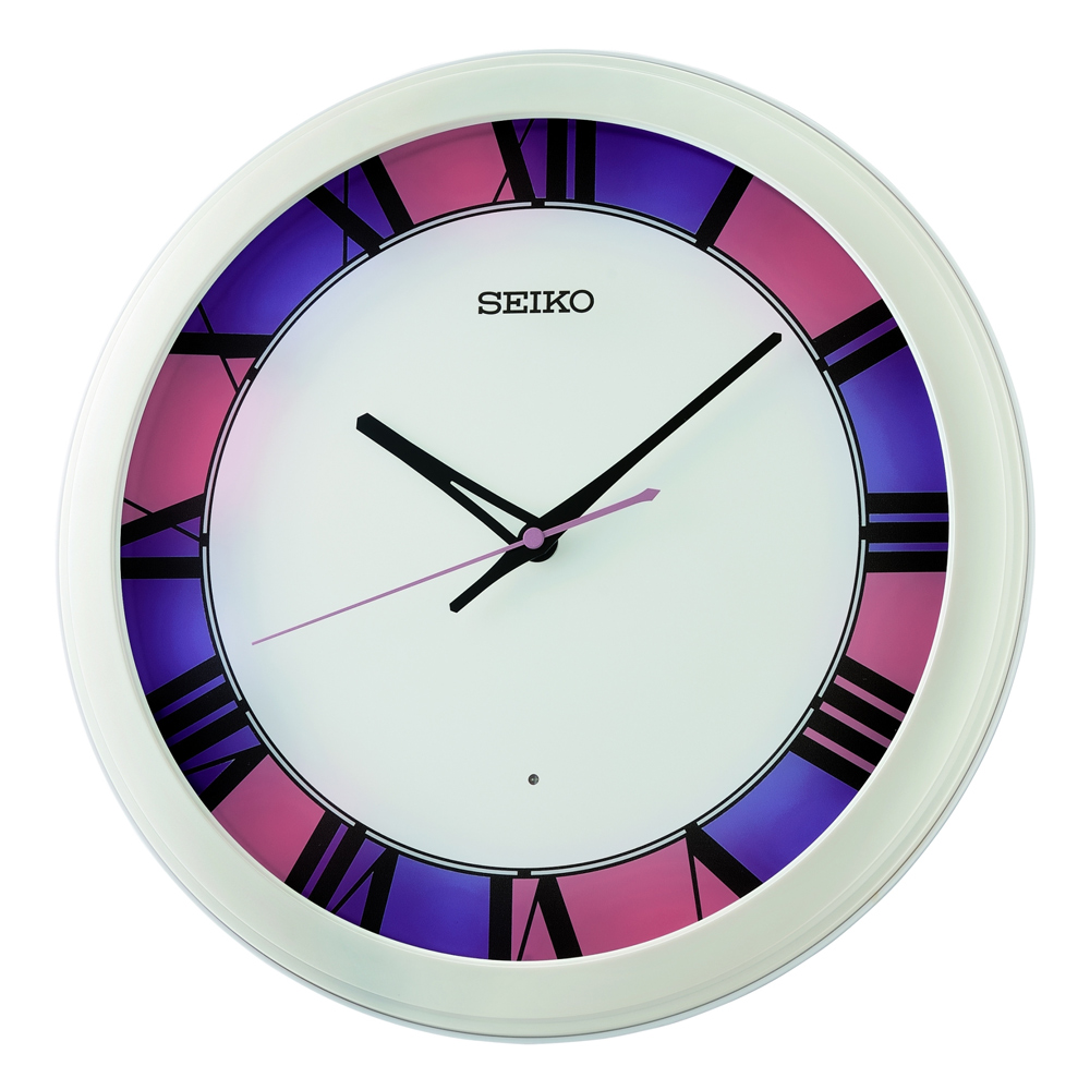 SEIKO 精工 彩繪玻璃風 指針式掛鐘 QHA010W