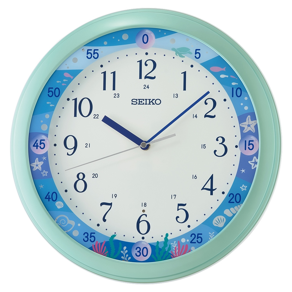 SEIKO 精工 海洋世界 持續燈光 指針式掛鐘 QHA010M