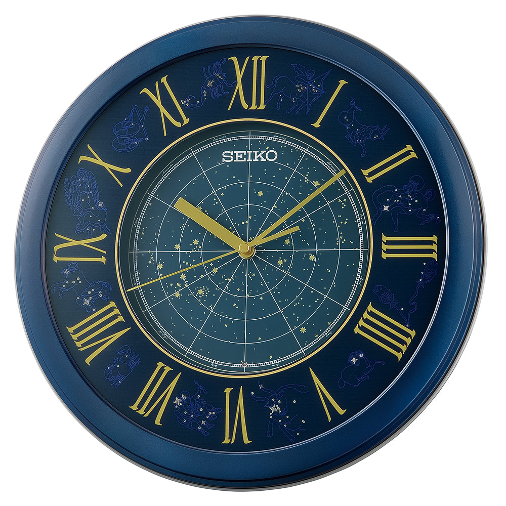 SEIKO 精工古銅色懷舊造型花紋時鐘掛鐘QXA837(羅馬數字時分秒顯示