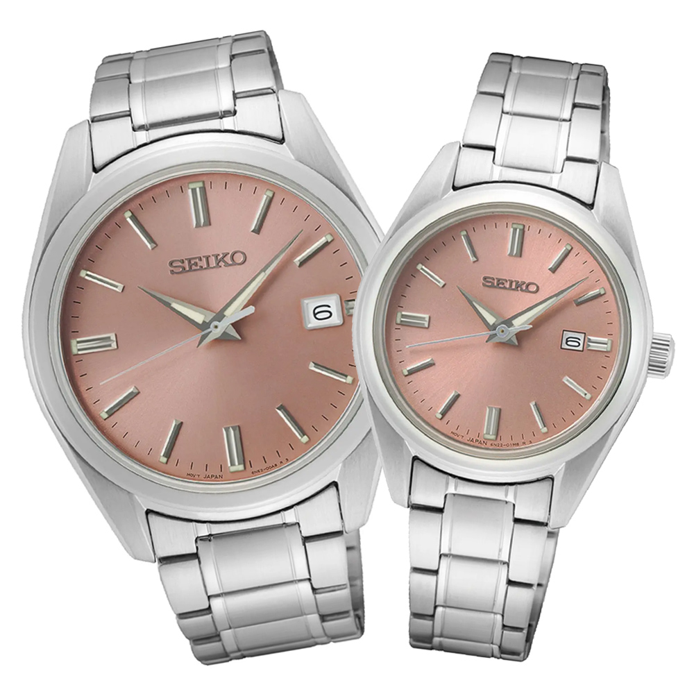 SEIKO 精工 CS 經典日系 情人對錶 錶 手錶 送禮 (6N52-00A0P+6N22-00K0P)