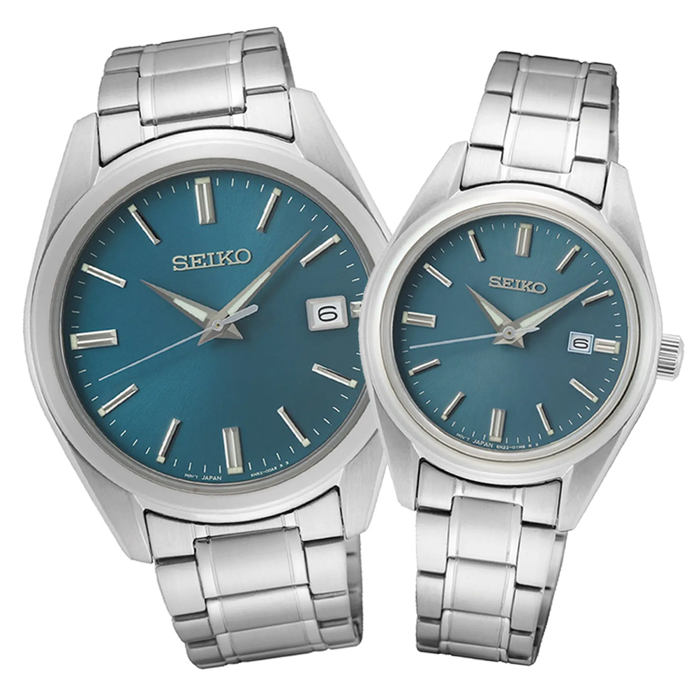 SEIKO 精工 CS 經典日系 情人對錶 錶 手錶 送禮 (6N52-00A0U+6N22-00K0U)