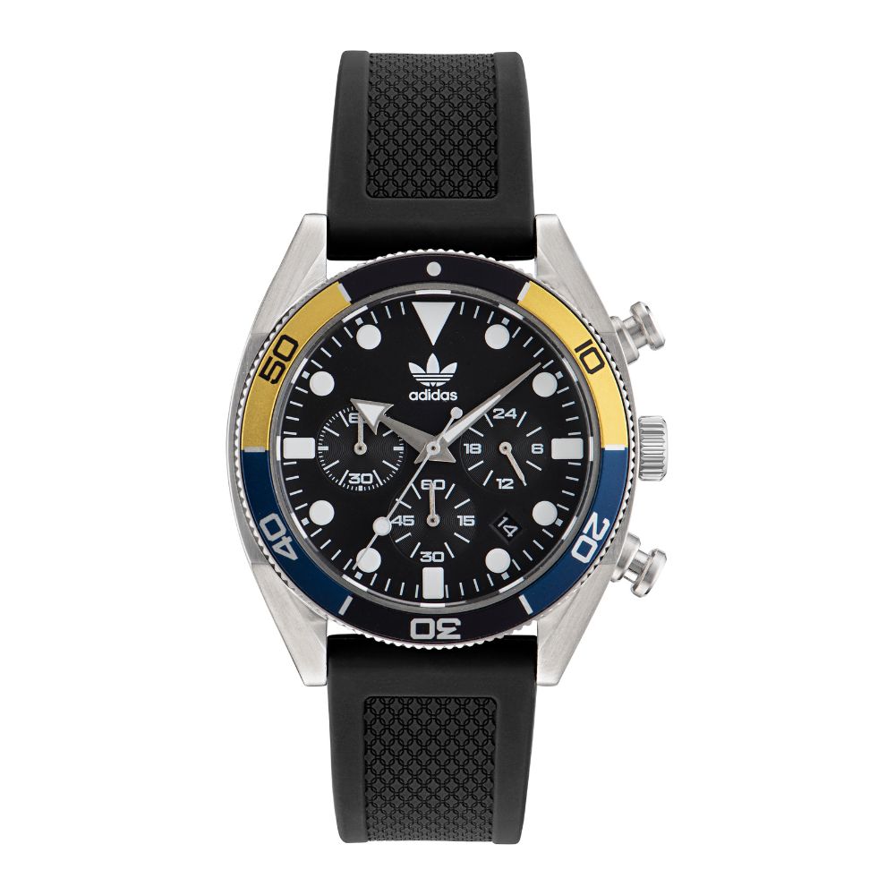 adidas 愛迪達 EDITION TWO CHRONOGRAPH 矽膠錶帶 三眼計時碼錶_AOFH23003_黑_43mm