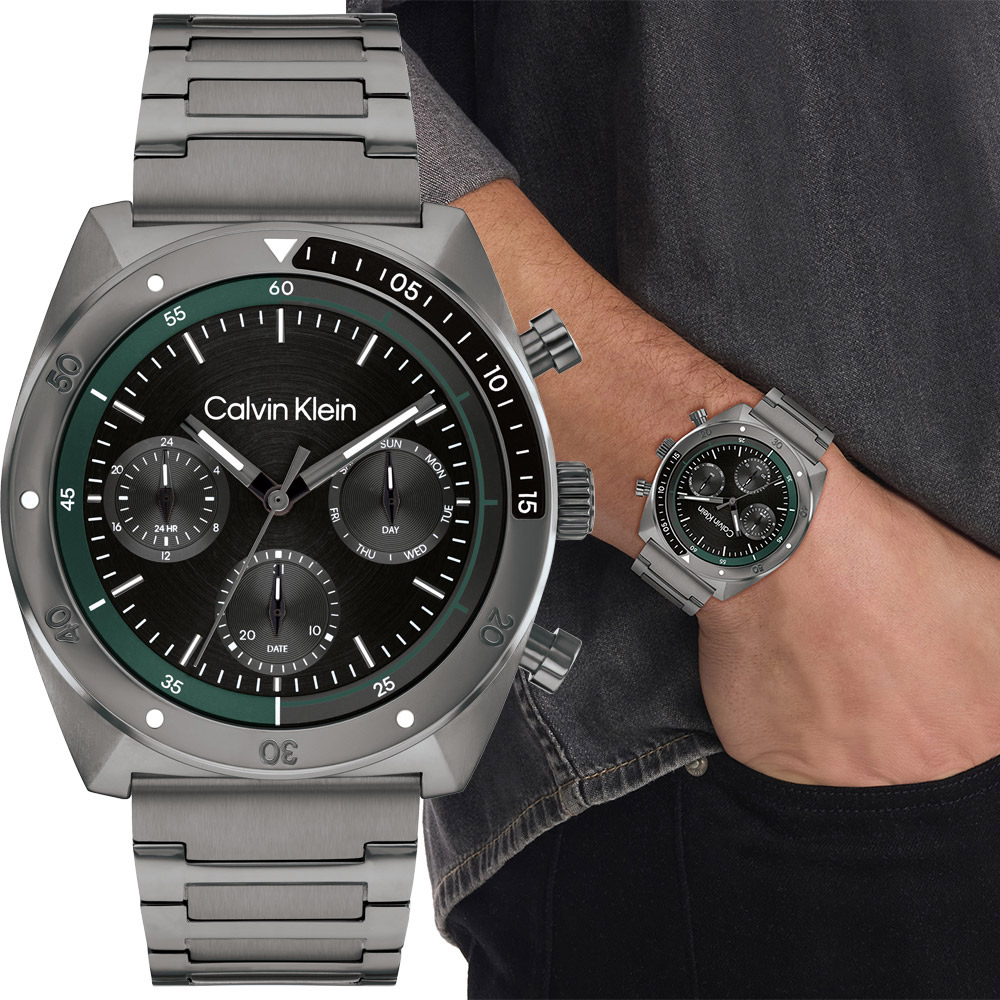 Calvin Klein CK Flex 運動風格日曆手錶-42mm(25200466)