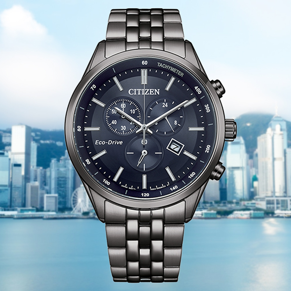 CITIZEN 星辰 GENTS 亞洲限定 光動能 碼錶計時腕錶-42mm AT2577-57L 送禮 禮物 推薦