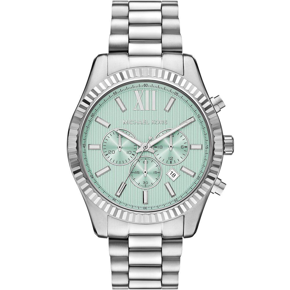 Michael Kors MK Lexington 都會三眼計時手錶 男錶-薄荷綠/44mm MK9264