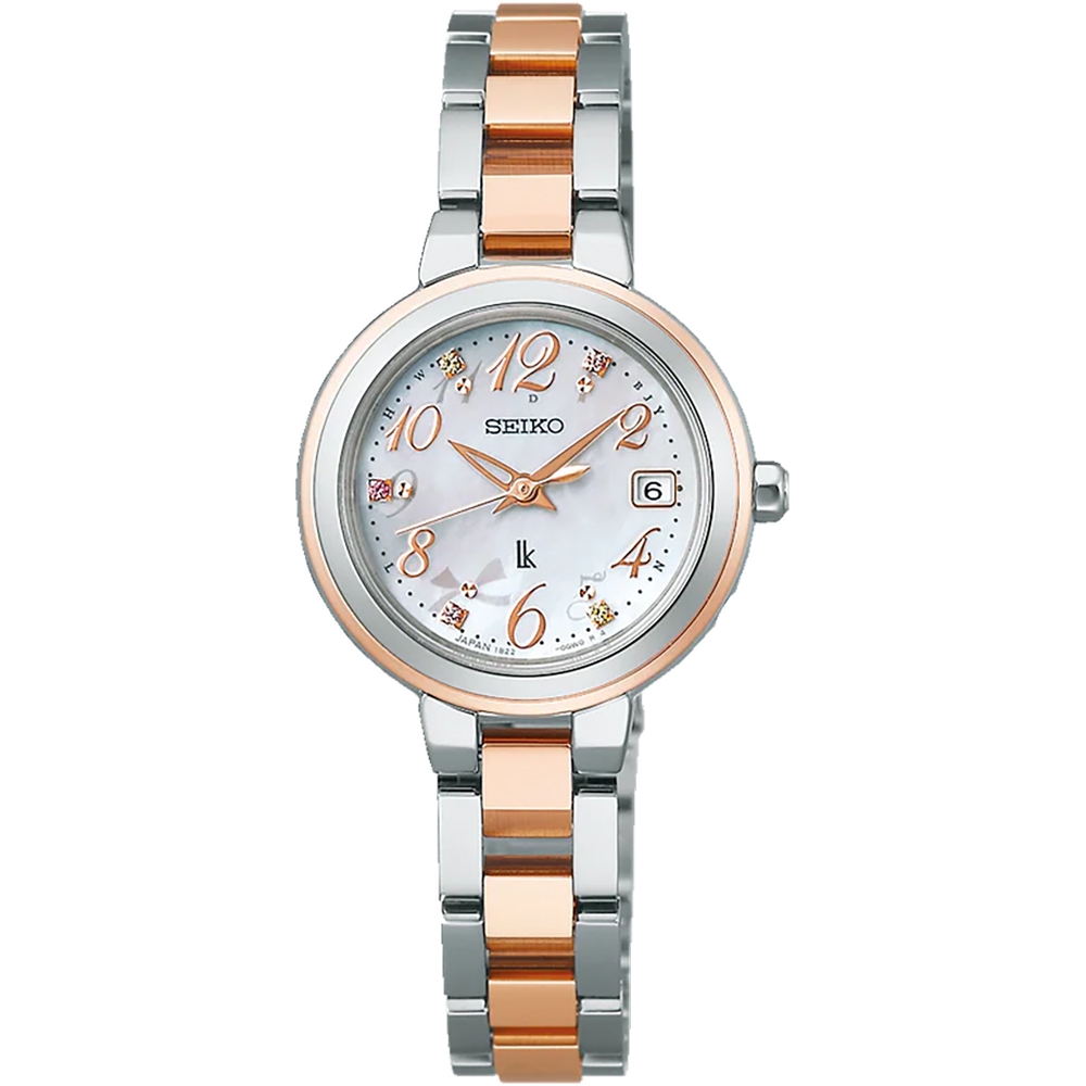 SEIKO 精工 LUKIA 蝴蝶結限量版 太陽能電波女錶 1B22-0CY0P /SSVW236J