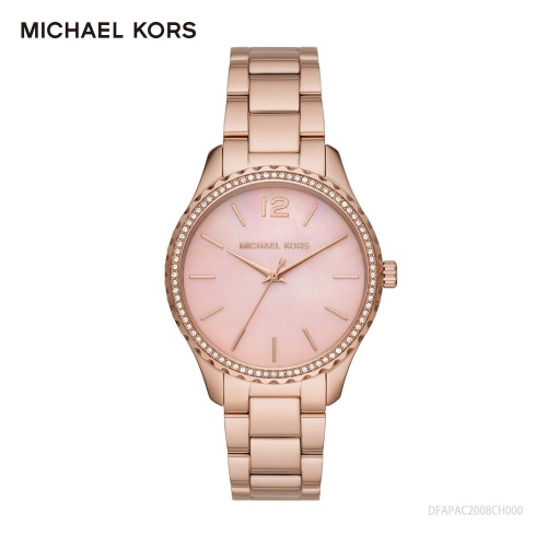 Michael Kors 優雅玫瑰金粉色時尚腕錶MK6848