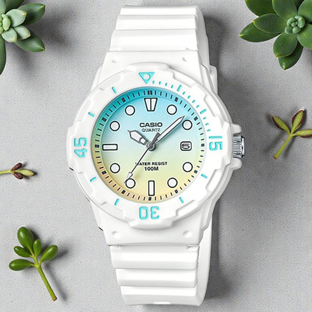 CASIO 卡西歐 LRW-200H-2E2 繽紛色彩 輕巧防水 學生最愛指針錶