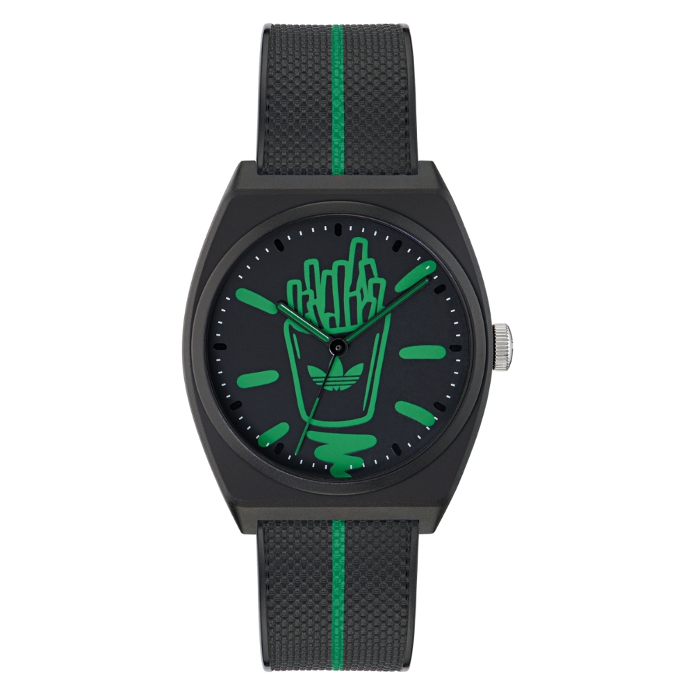 adidas 愛迪達 PROJECT TWO 街頭潮流 夜光 輕量手錶_AOST25040_黑_38mm