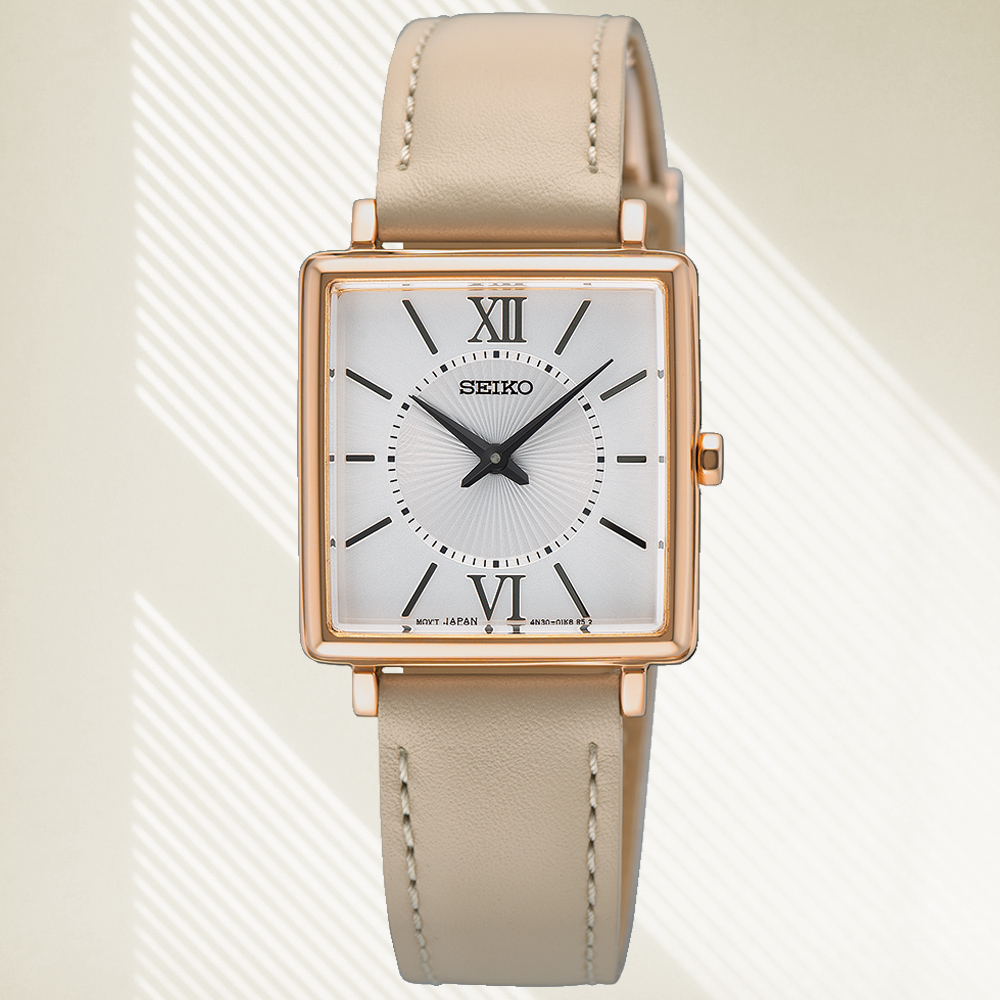 SEIKO 精工 CS 簡約時尚 方形腕錶 錶 週年慶 雙11 (SWR114P1/4N30-00N0W)