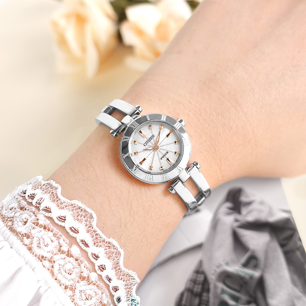 CITIZEN 星辰 / NA15-1572C / WICCA 太陽能 不鏽鋼手錶 珠光白x銀色 24mm