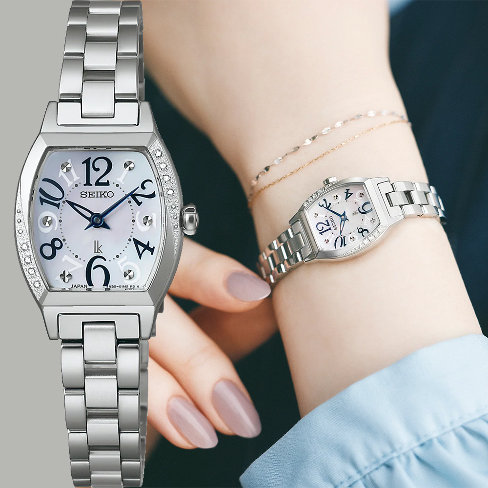 SEIKO 精工 LUKIA 幸運四葉草 酒桶型鑽石珍珠貝女錶 雙11盛典-21mm(SSWA015J/4N30-01D0S)