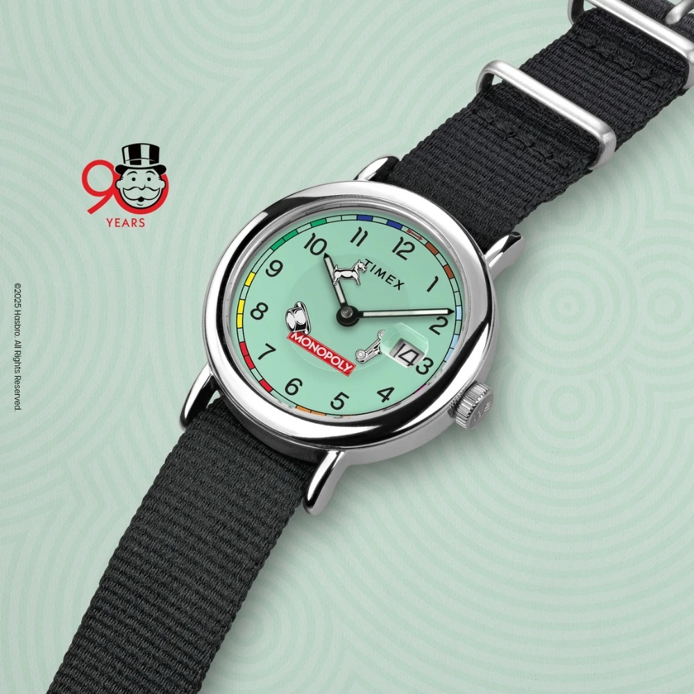 TIMEX 天美時 x Monopoly Weekender 37 毫米 桌游 地產大亨 大富翁 聯名手錶(綠x黑 TXTW2Y47000)