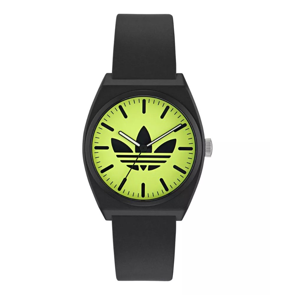 adidas 愛迪達 Project Two 樹脂錶帶_AOST25549_黑X螢光黃_38mm