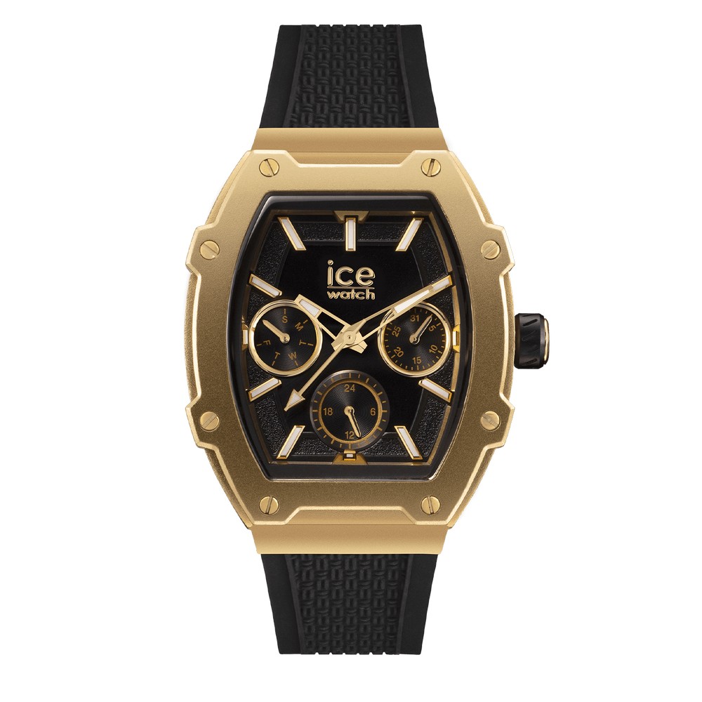 ICE-WATCH 展示福利品【Ice Watch】ICE BOLIDAY 鋁方框三眼 34mm-黑色矽膠手錶 女錶