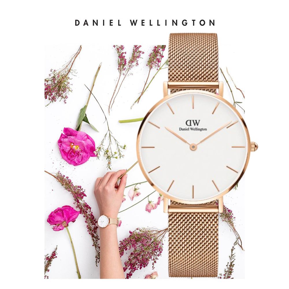 Daniel Wellington DW 手錶 Petite Melrose 32mm玫瑰金米蘭金屬錶 DW00100163