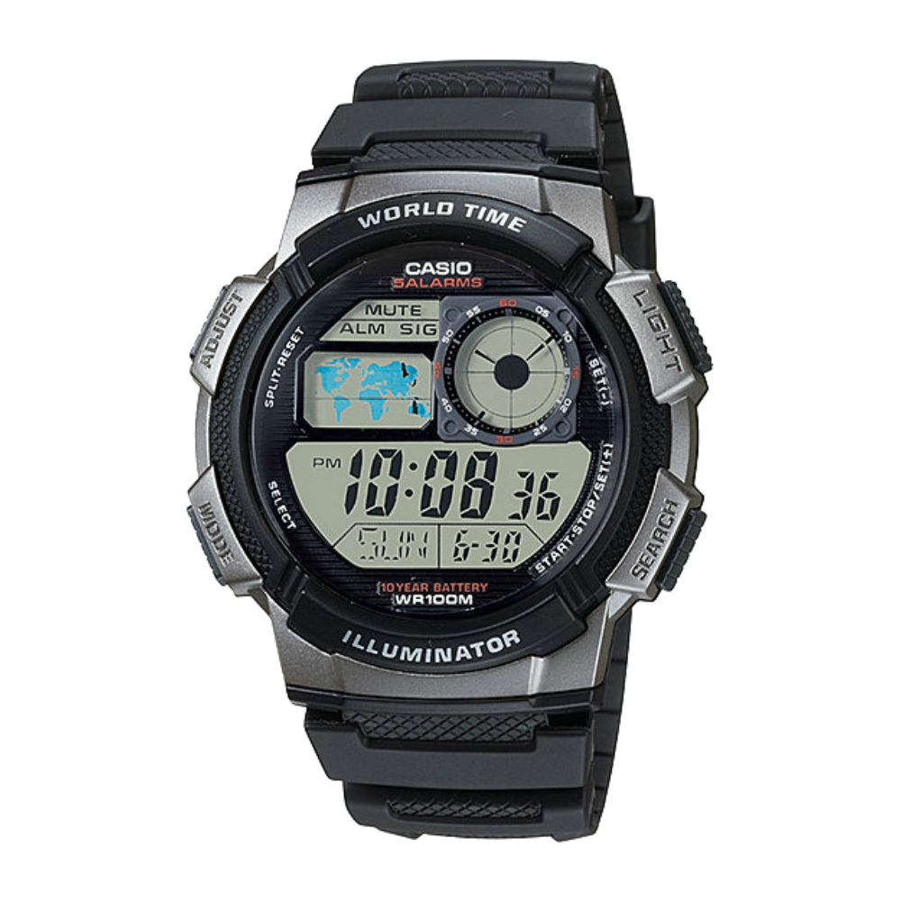 CASIO 卡西歐 世界地圖電子錶/AE-1000W-1B
