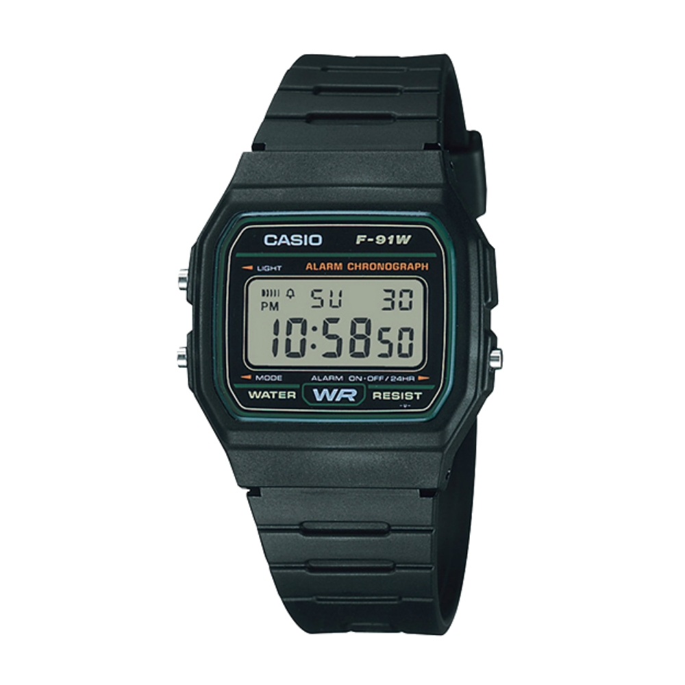 CASIO 卡西歐 輕薄方形電子錶/F-91W-3D