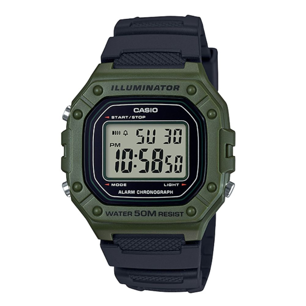 CASIO 卡西歐 方形電子錶/W-218H-3A