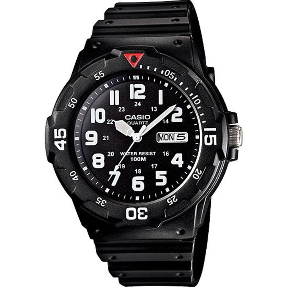 CASIO 卡西歐 DIVER LOOK 潛水運動風手錶-黑x白 MRW-200H-1BV