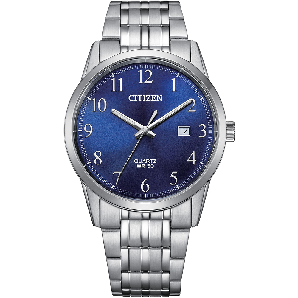 CITIZEN 星辰 限定款 簡約商務紳士腕錶/藍X銀/39mm/BI5008-51L