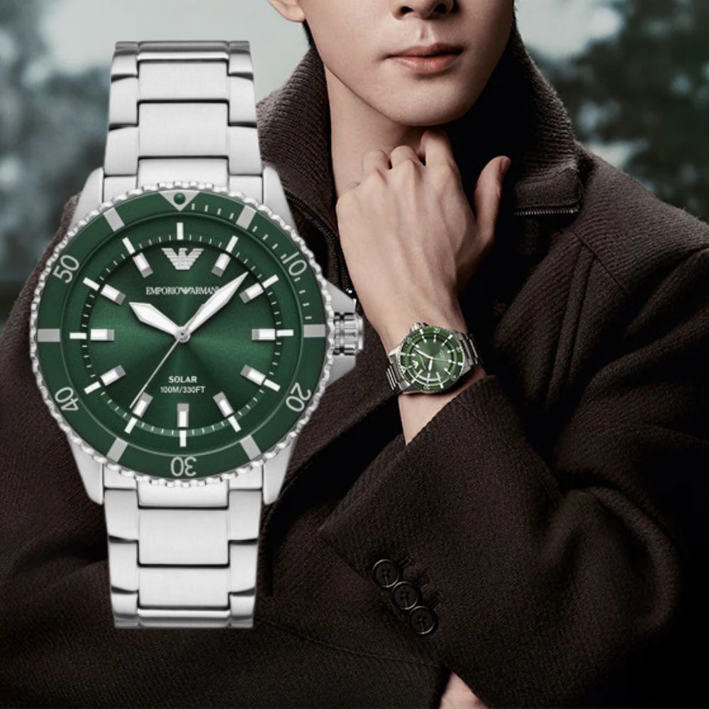 EMPORIO ARMANI World Explorer 太陽能潛水造型手錶 -42mm AR11698