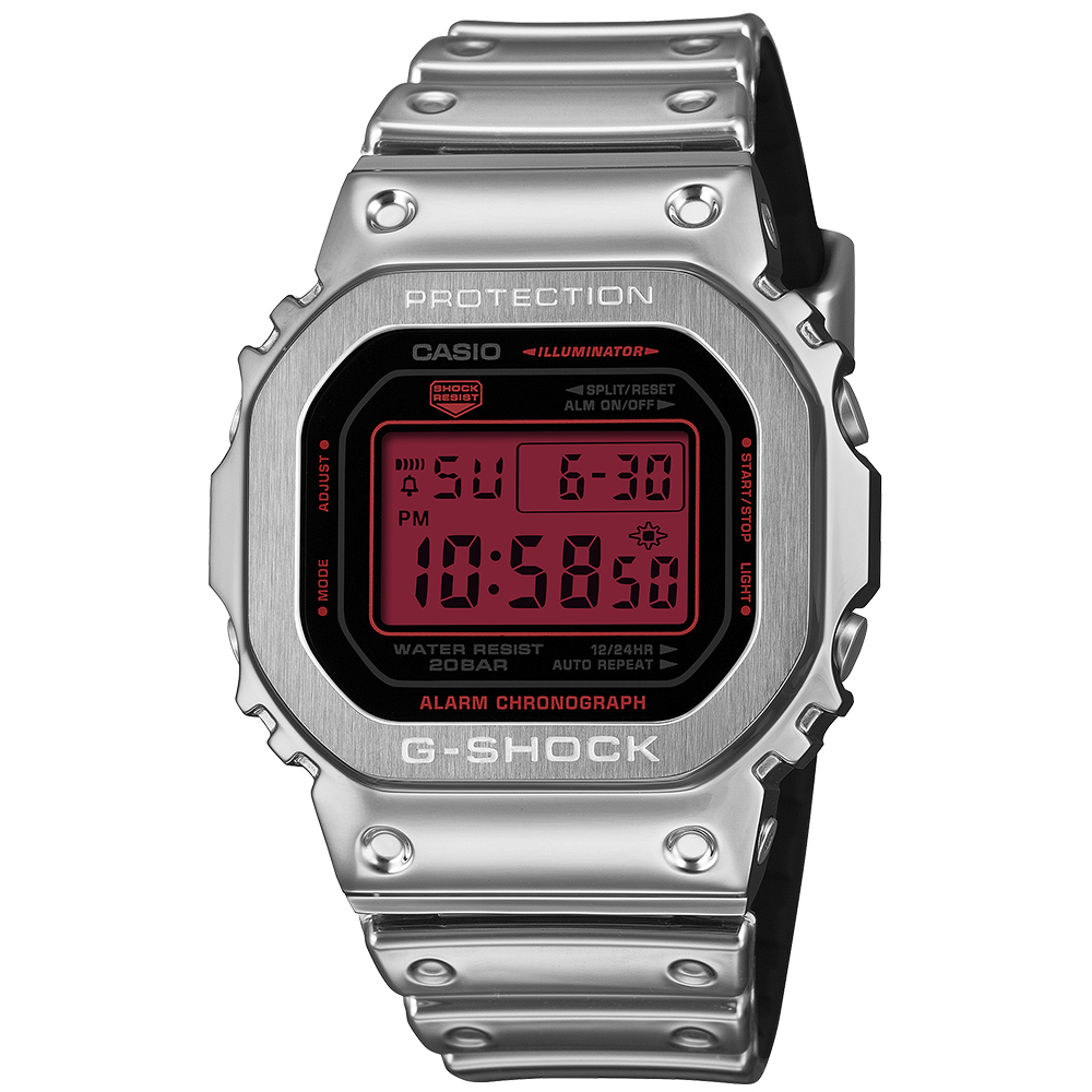 CASIO 卡西歐 G-SHOCK 金屬光澤經典方形計時錶/GM-5600YRA-8