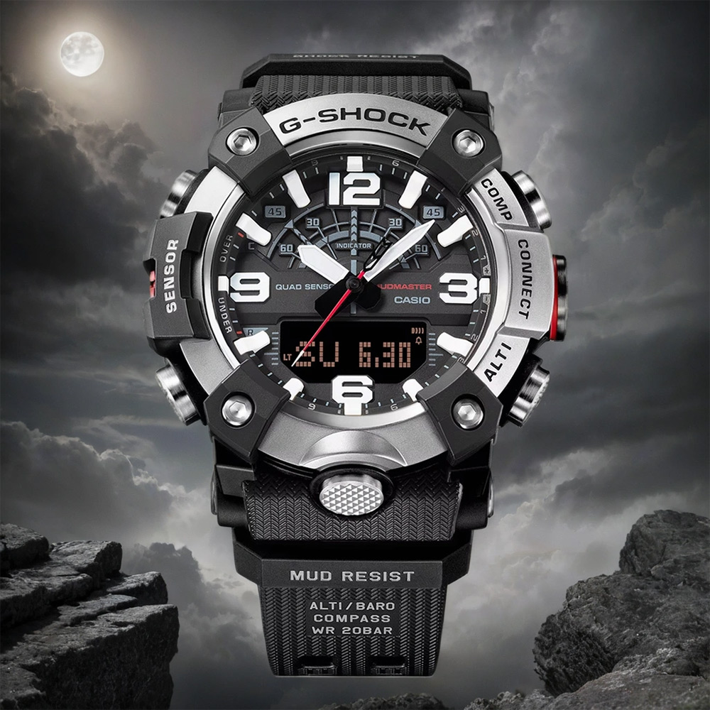 CASIO 卡西歐 G-SHOCK Master of G 越野冒險多功能藍牙金屬圈手錶 GG-B100XM-1A