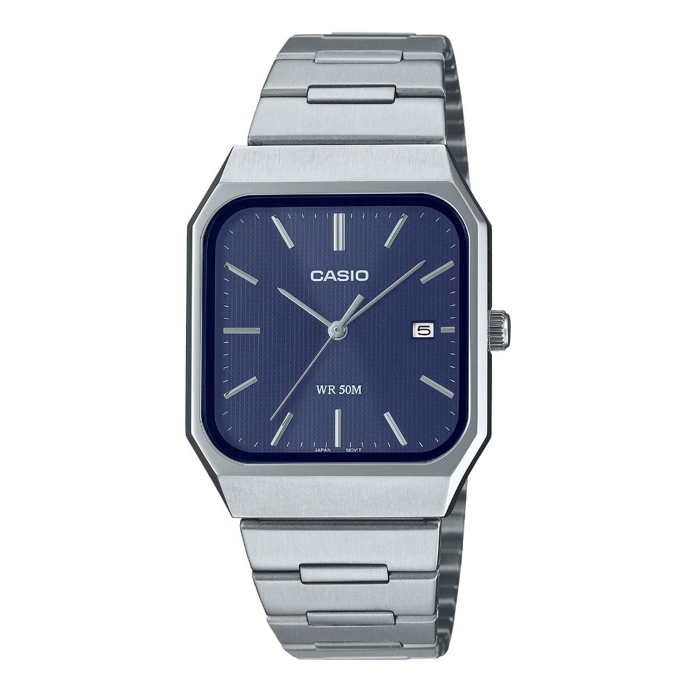 CASIO 卡西歐 標準方形 簡約日常錶款 MTP-B185D-2A1V_藍_32.5mm