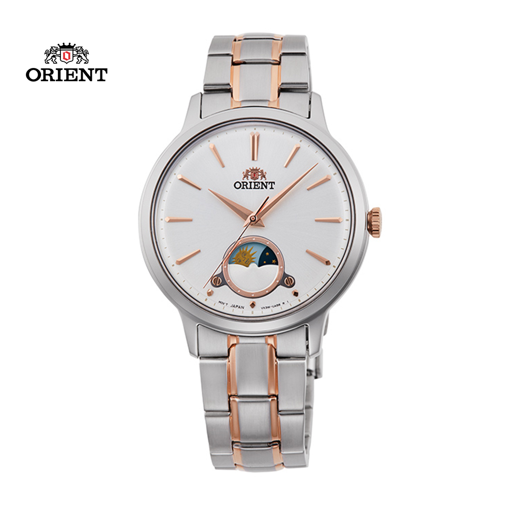 ORIENT 東方 錶 Sun & Moon 系列日月相錶 鋼帶款 RA-KB0001S 白色 - 34.3 mm