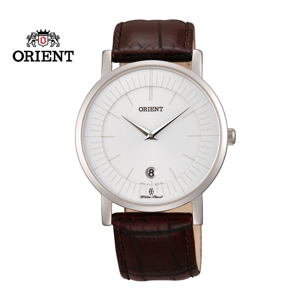 ORIENT 東方錶 SLIM系列 超薄簡約優雅藍寶石鏡面石英錶 皮帶款 FGW0100AW 白色 - 38mm