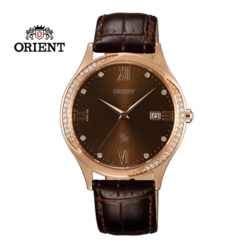 ORIENT 東方錶 LADY ROSE系列 浪漫滿屋石英腕錶 皮帶款 FUNF8001T 咖啡色 - 36.5mm